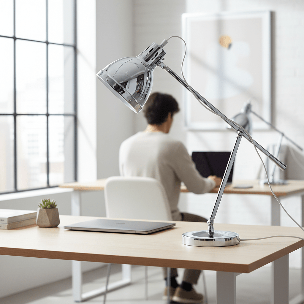 Adura Adjustable Desk Table Lamp In Pink And Chrome