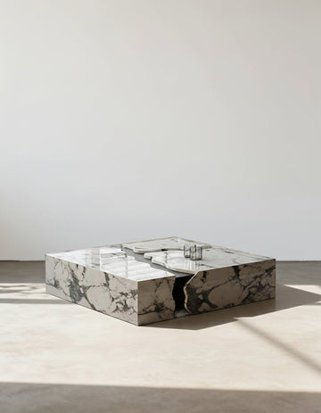 Aesop Low Coffee Table, Square Marble