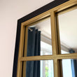 Aimi - Full Length Black & Gold Metal Rectangle Window Mirror - 180cm x 105cm.