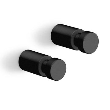 Aivo 1.6 cm Powder Coated Black Stainless Steel Towel Hook Set/2 40444