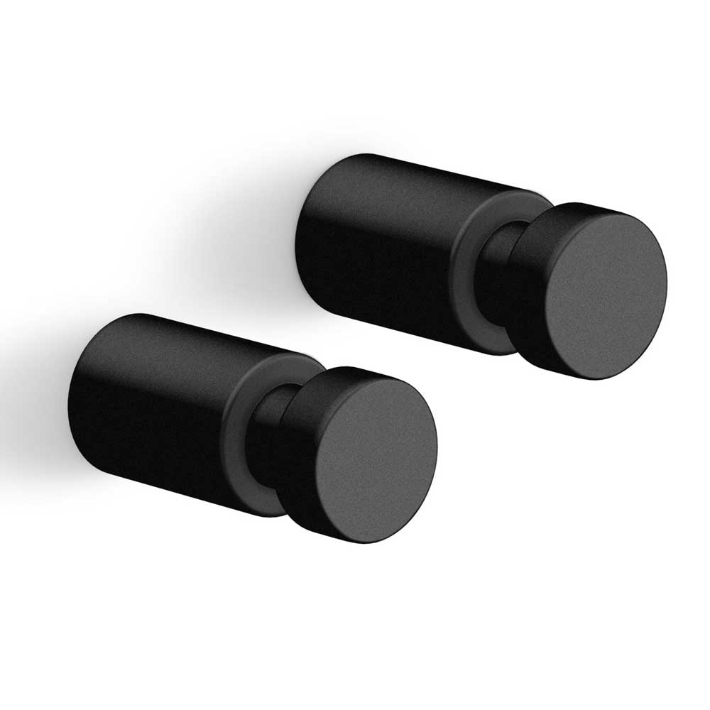 Aivo 1.9 cm Powder Coated Black Stainless Steel Towel Hook Set/2 40445