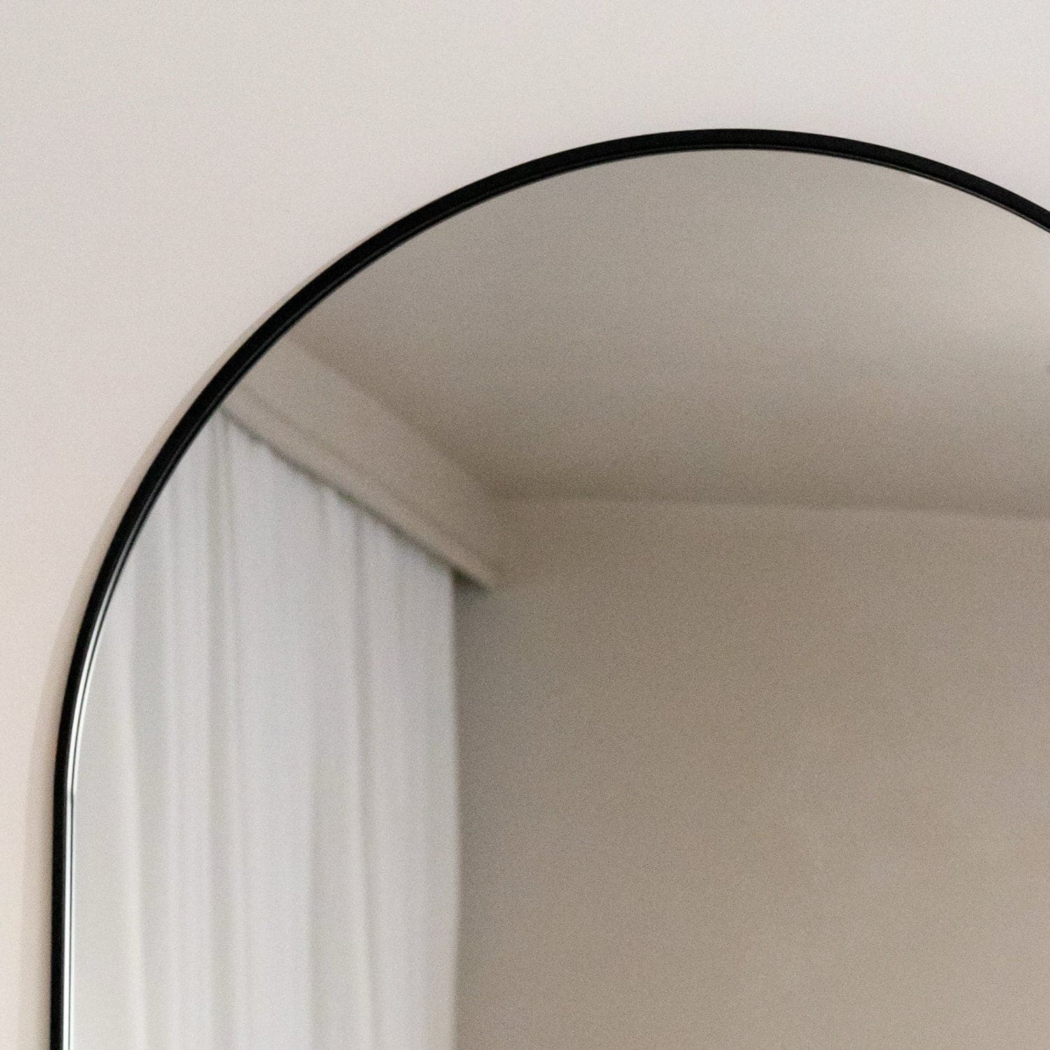Akiko - Full Length Black Metal Arched Mirror - 160cm x 60cm