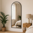 Akiko - Full Length Black Metal Arched Mirror - 160cm x 60cm
