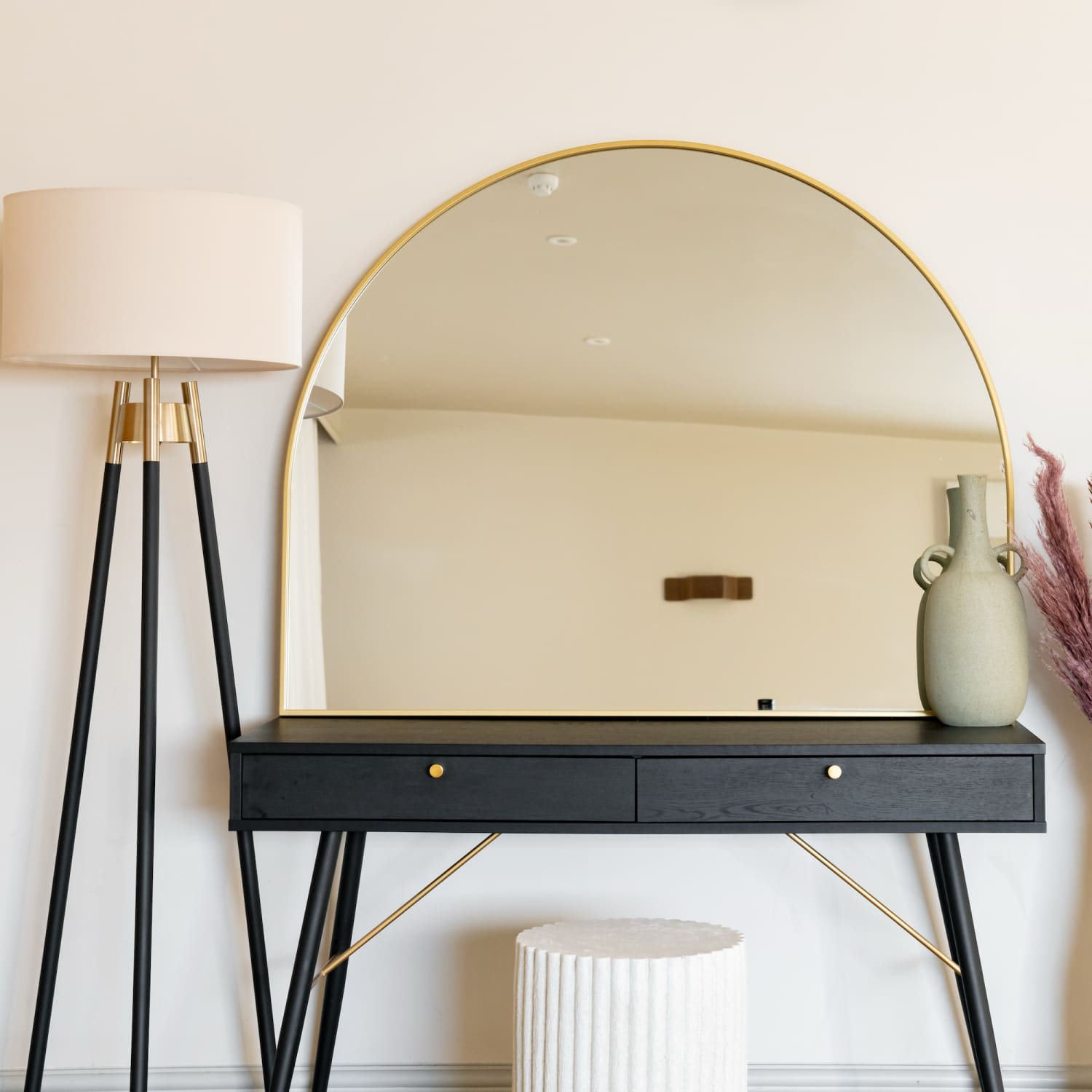 Akiko - Gold Metal Arched Mirror - 95cm x 120cm