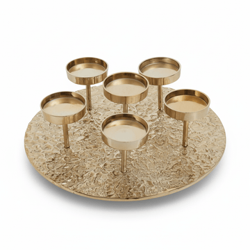 Akola Antique Gold and Glass Tealight Holder