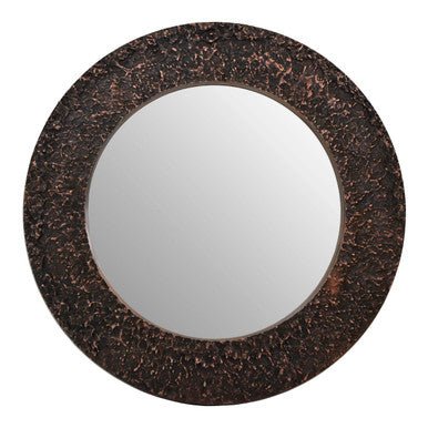 Akola Copper Finish Round Wall Mirror