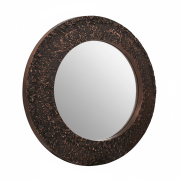 Akola Copper Finish Round Wall Mirror