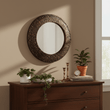 Akola Copper Finish Round Wall Mirror