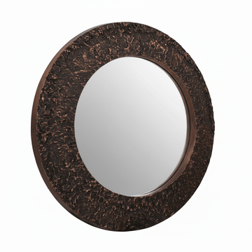 Akola Copper Finish Round Wall Mirror