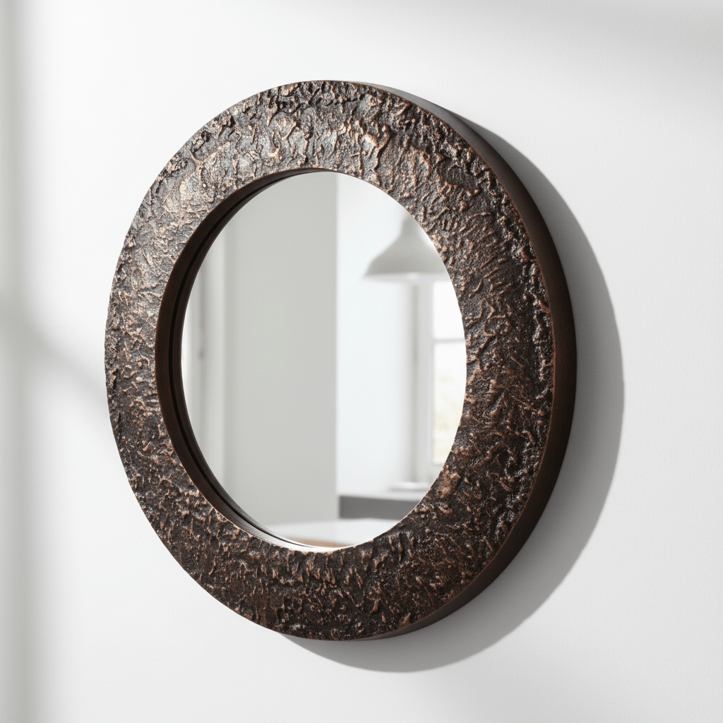 Akola Copper Finish Round Wall Mirror