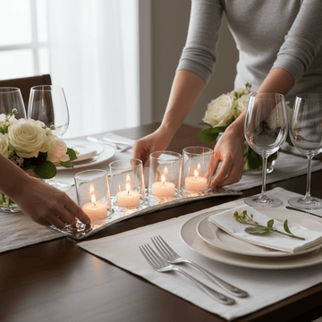 Akola Curved 4 Tealight Holder in Silver