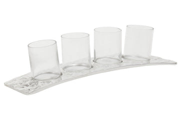 Akola Curved 4 Tealight Holder in Silver
