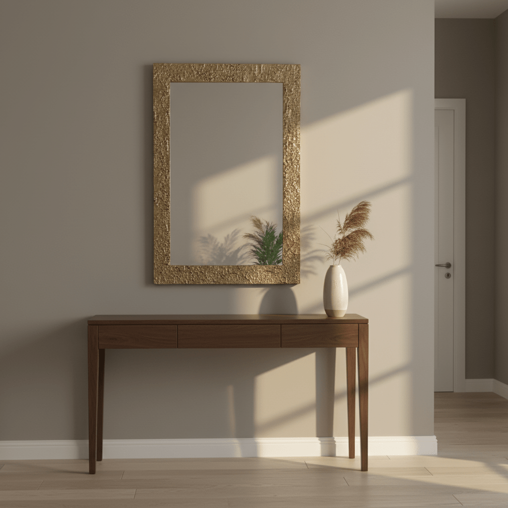 Akola Gold Finish Rectangular Wall Mirror