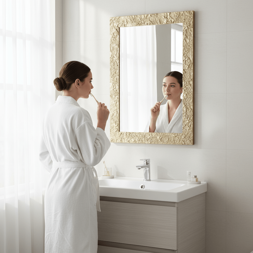 Akola Gold Finish Rectangular Wall Mirror