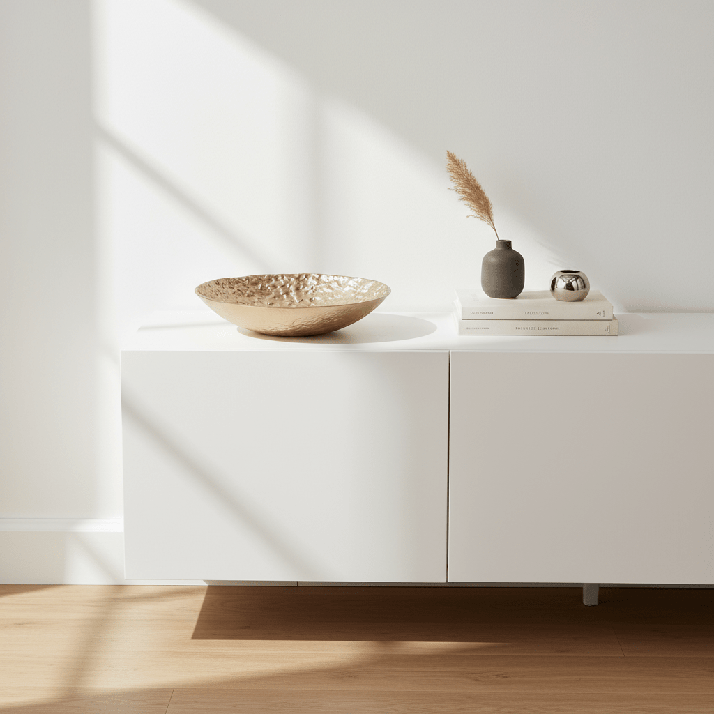 Akola Gold Textured Round Metal Bowl