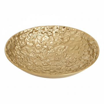 Akola Gold Textured Round Metal Bowl