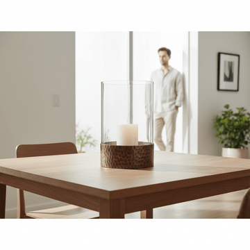 Akola Large Antique Gold Candle Holder