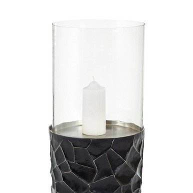 Akola Large Floor Standing Hurricane Candle Holder In Black