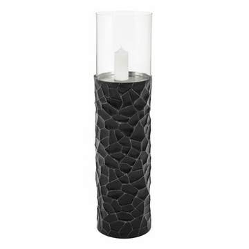 Akola Large Floor Standing Hurricane Candle Holder In Black