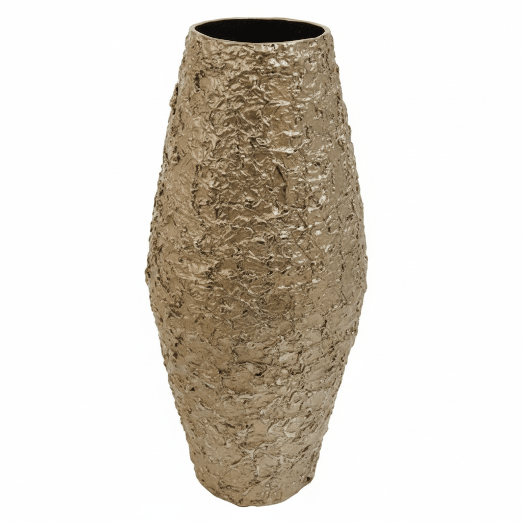 Akola Large Gold Textured Metal Vase