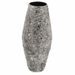 Akola Large Silver Textured Metal Vase
