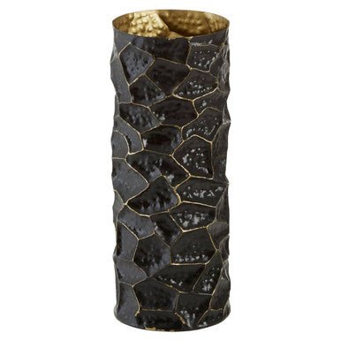Akola Largemetal Vase In Black And Gold