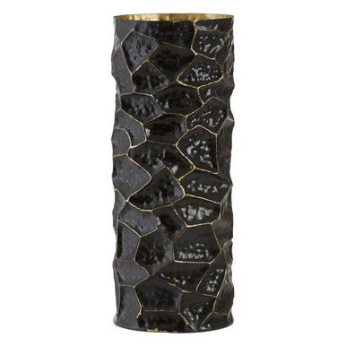Akola Largemetal Vase In Black And Gold