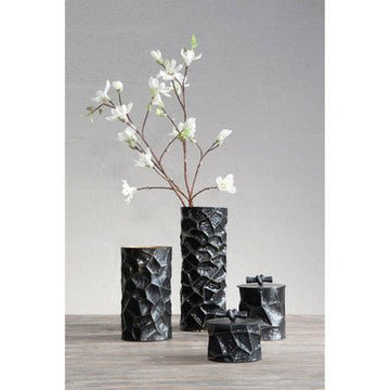 Akola Largemetal Vase In Black And Gold