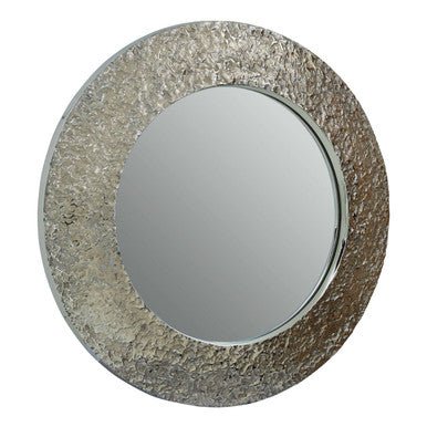 Akola Nickle Finish Round Wall Mirror