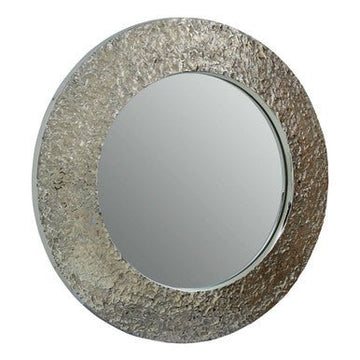 Akola Nickle Finish Round Wall Mirror