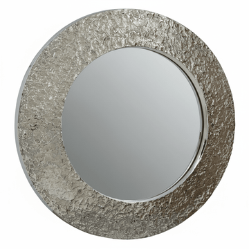 Akola Nickle Finish Round Wall Mirror