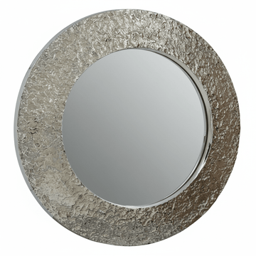 Akola Nickle Finish Round Wall Mirror