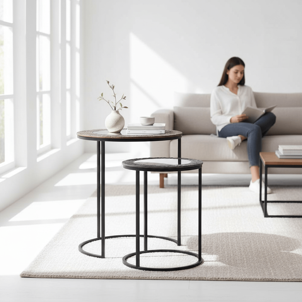Akola Set Of 2 Round Nesting Tables