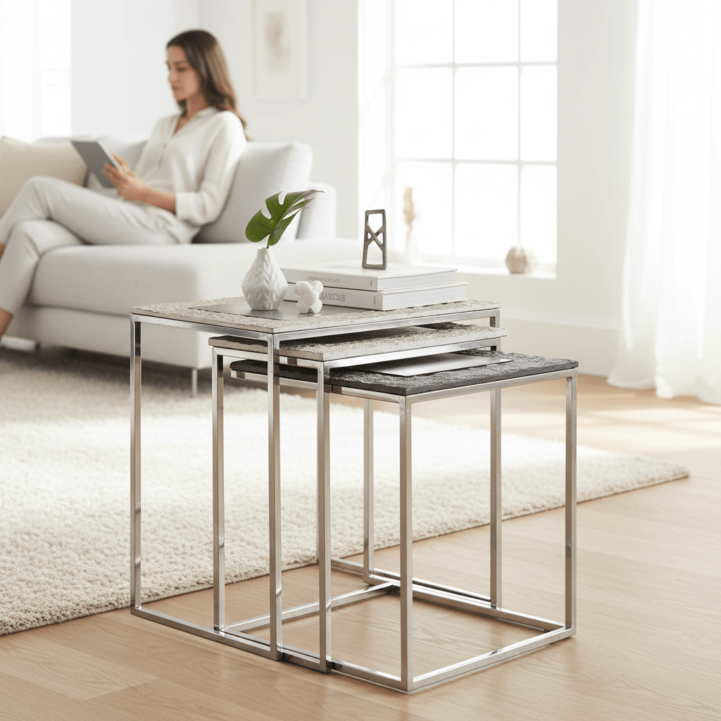 Akola Set Of 3 Rectangular Nesting Tables