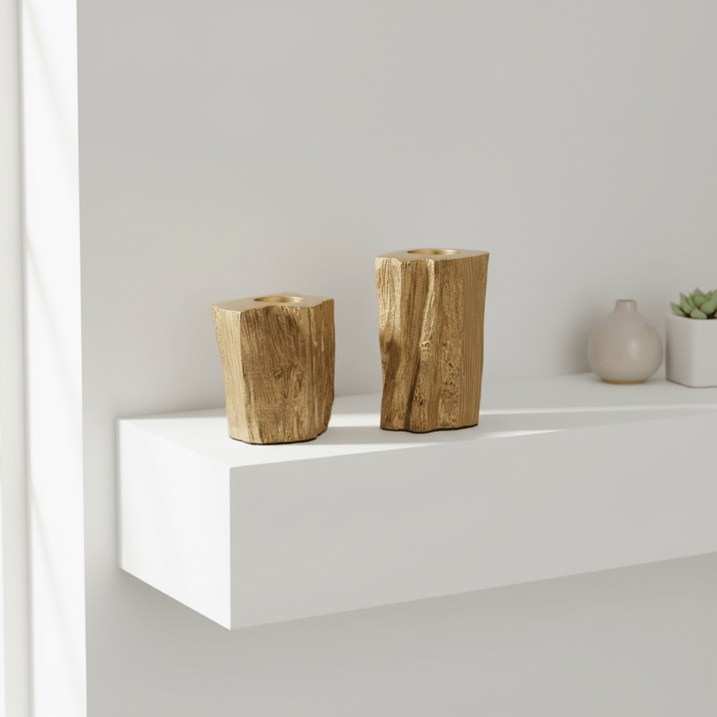 Akola Set Of Two Gold Tealight Holders