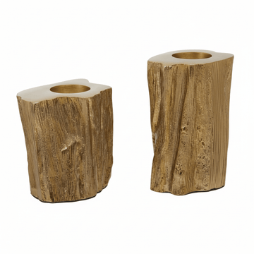 Akola Set Of Two Gold Tealight Holders