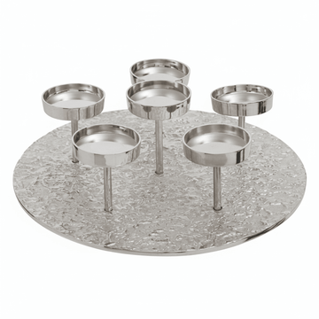 Akola Silver Round 6 Pillar Candle Holder