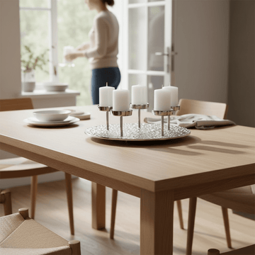 Akola Silver Round 6 Pillar Candle Holder