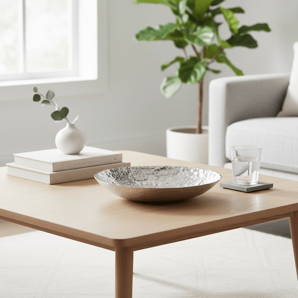 Akola Silver Textured Decorative Bowl