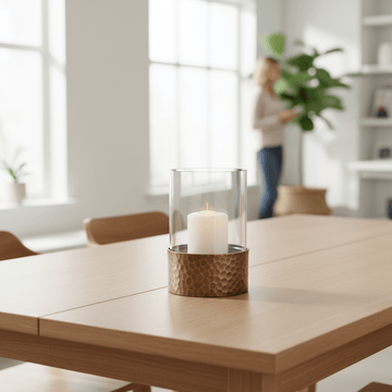 Akola Small Antique Gold Candle Holder