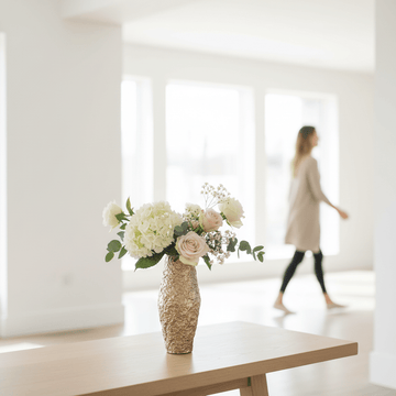 Akola Small Gold Textured Metal Vase