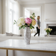 Akola Small Silver Textured Metal Vase