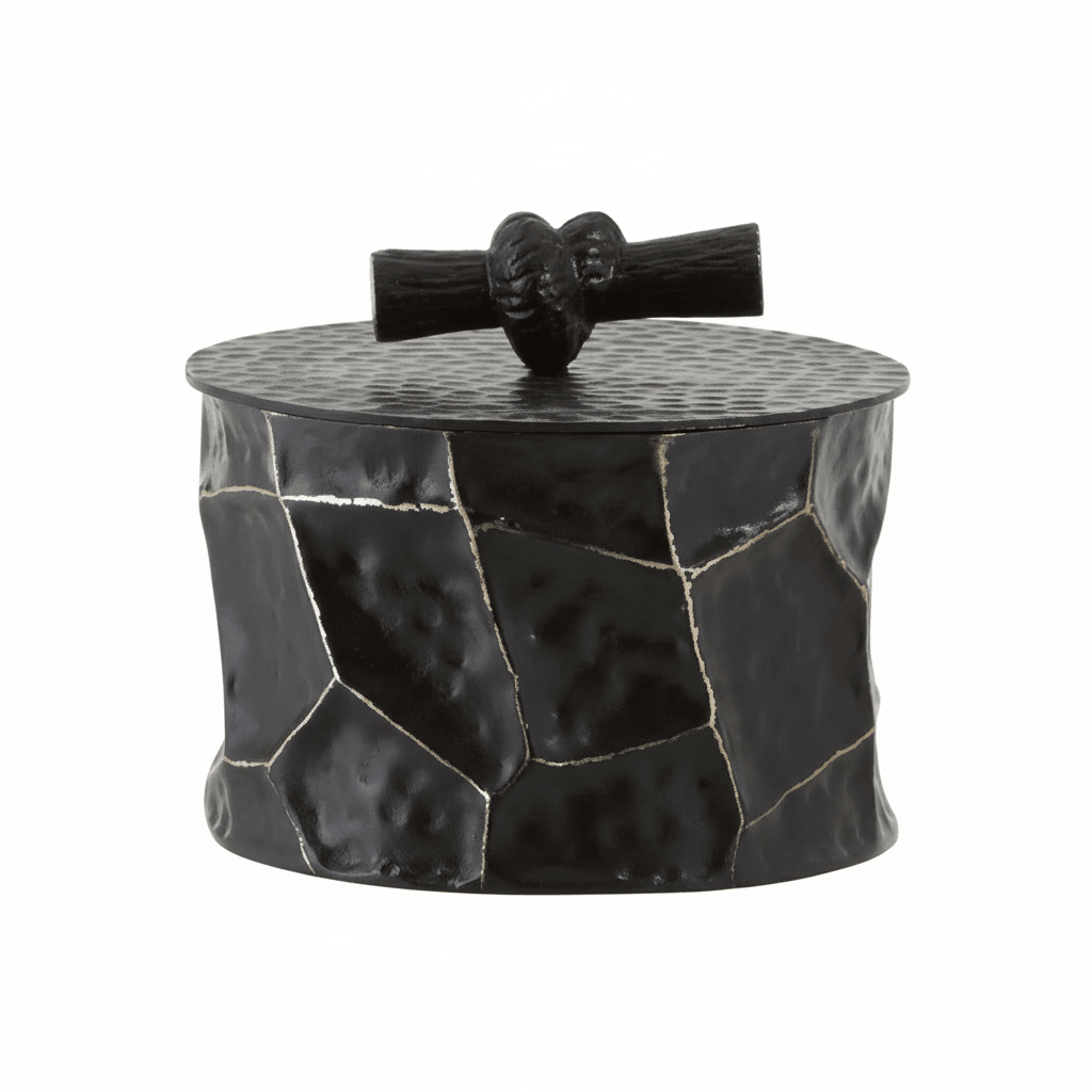 Akola Small Trinket Box In Black And Gold