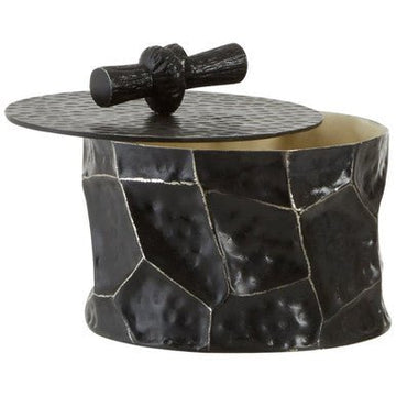 Akola Small Trinket Box In Black And Gold
