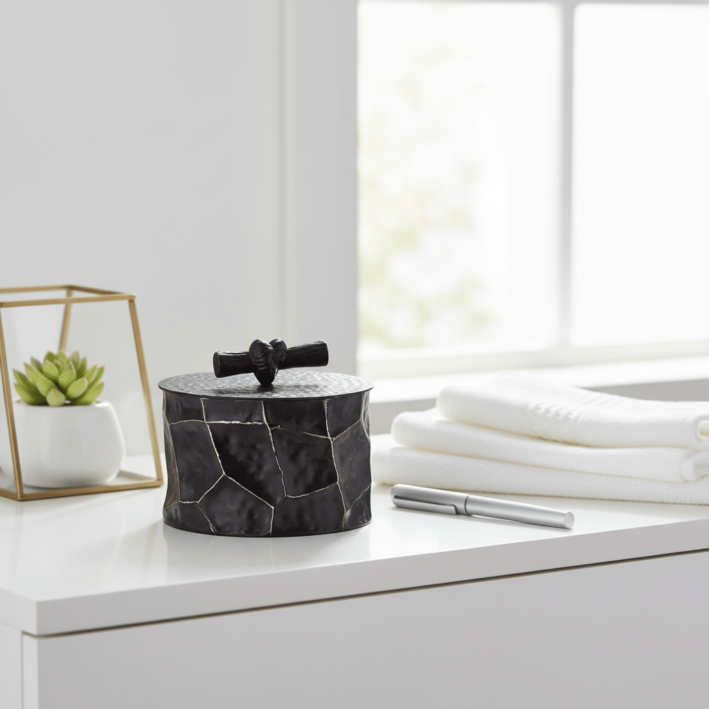 Akola Small Trinket Box In Black And Gold