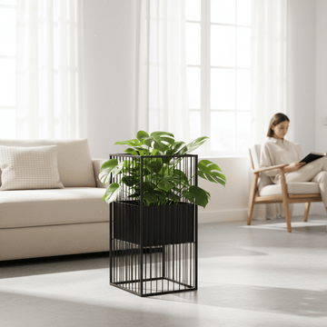 Alden Black Floor Standing Planter