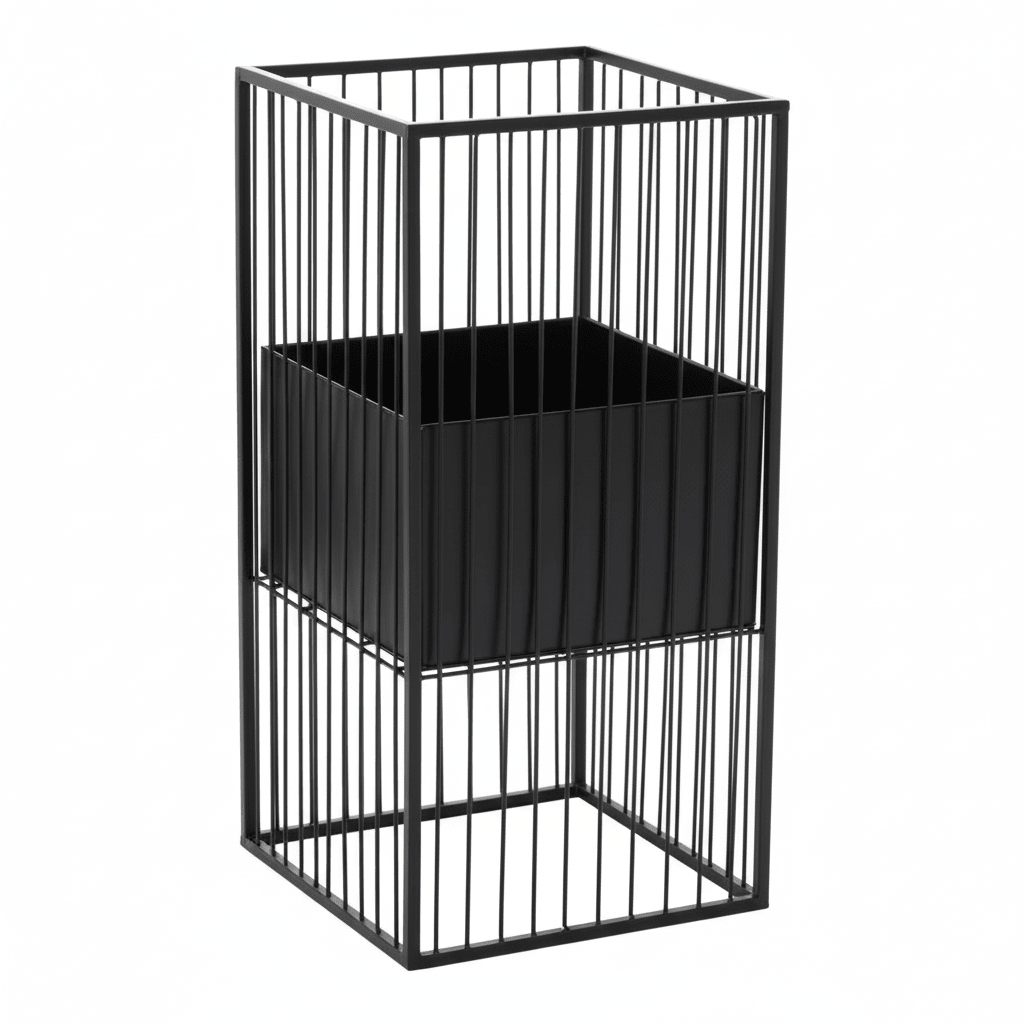 Alden Black Floor Standing Planter