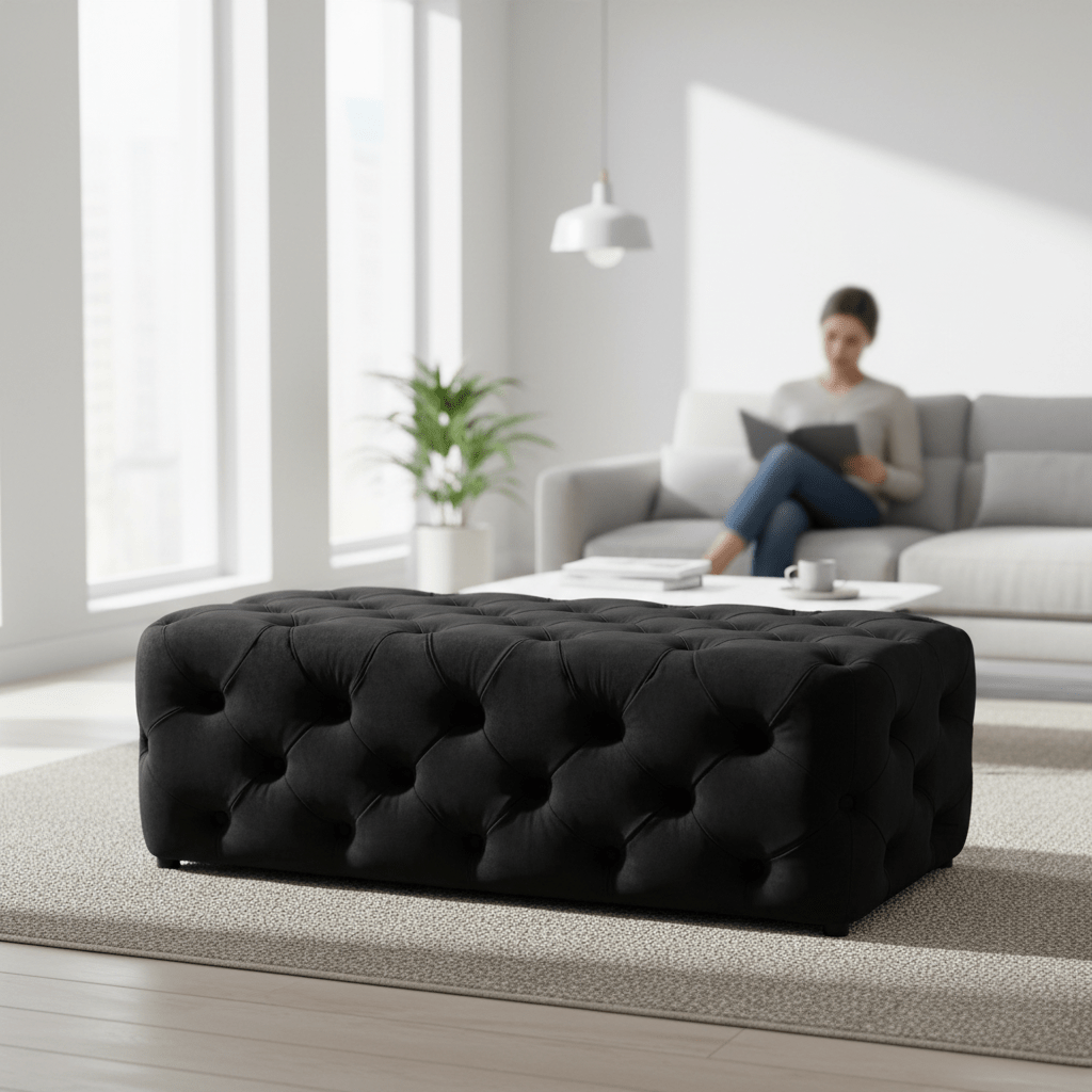 Alea Black Velvet Bench