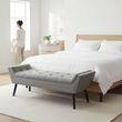 Alea Grey Fabric Bench