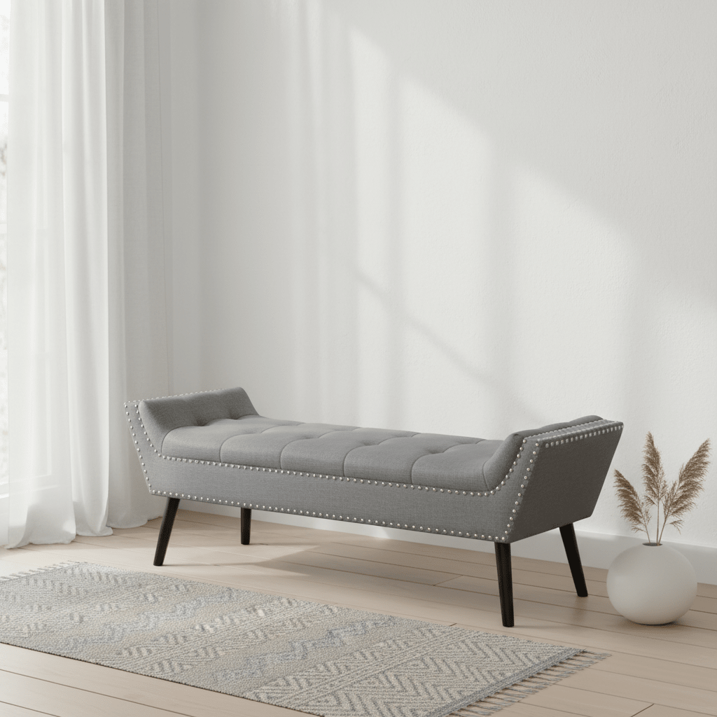 Alea Grey Fabric Bench
